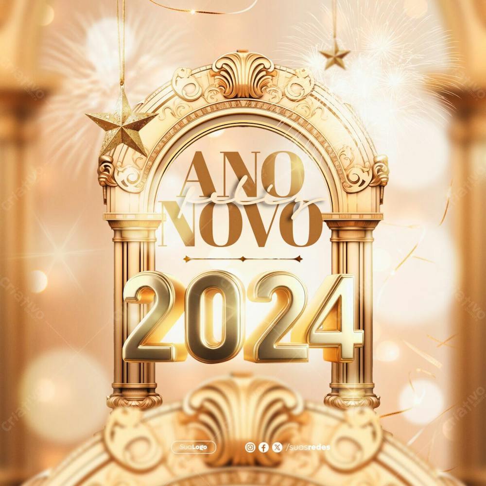 Feliz Ano Novo Revéillon 2024 Virada De Ano Social Media Post Feed