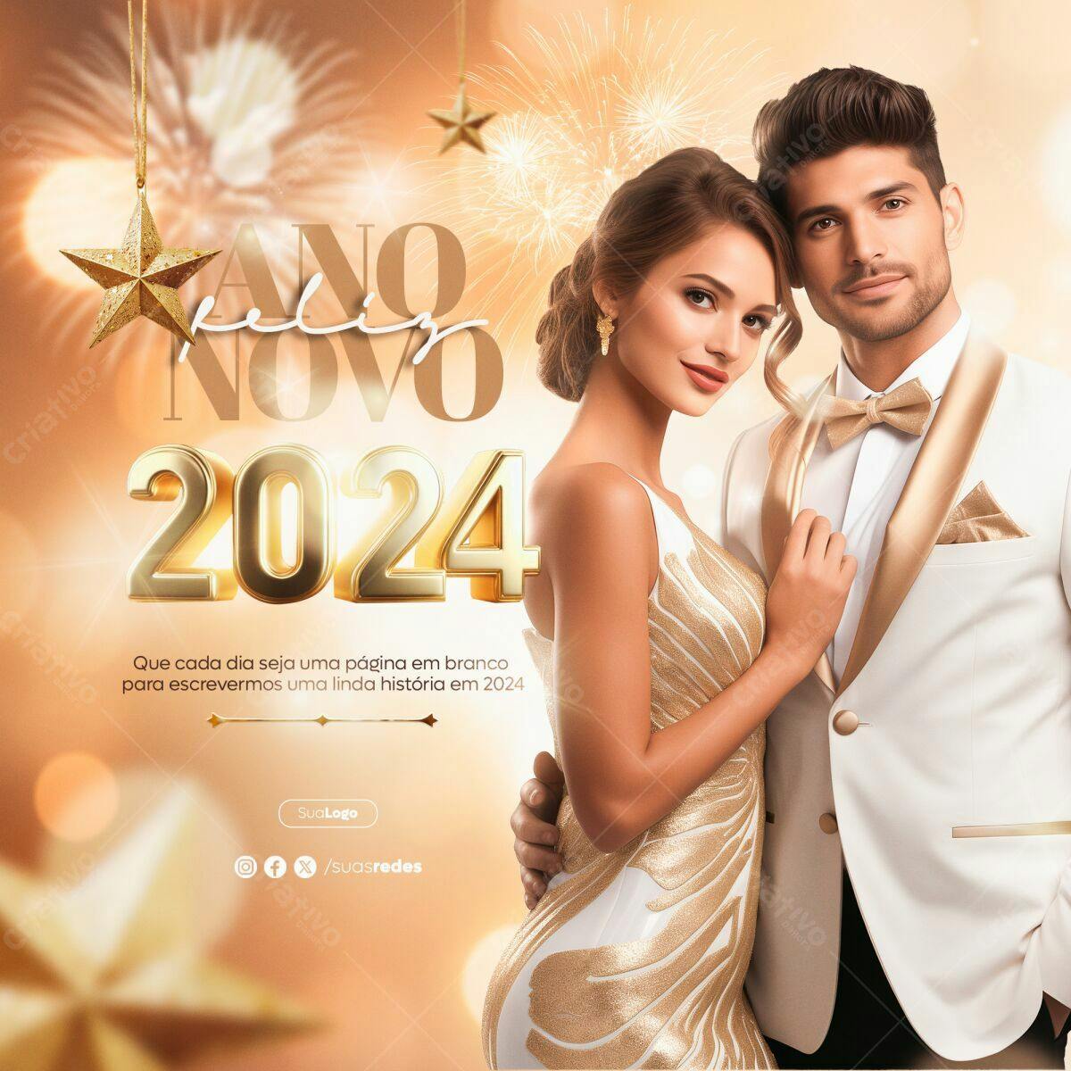 Flyer Ano Novo 2024 PSD Editável