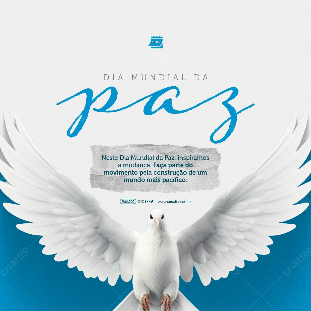Post para Dia Mundial da Paz PSD Editável