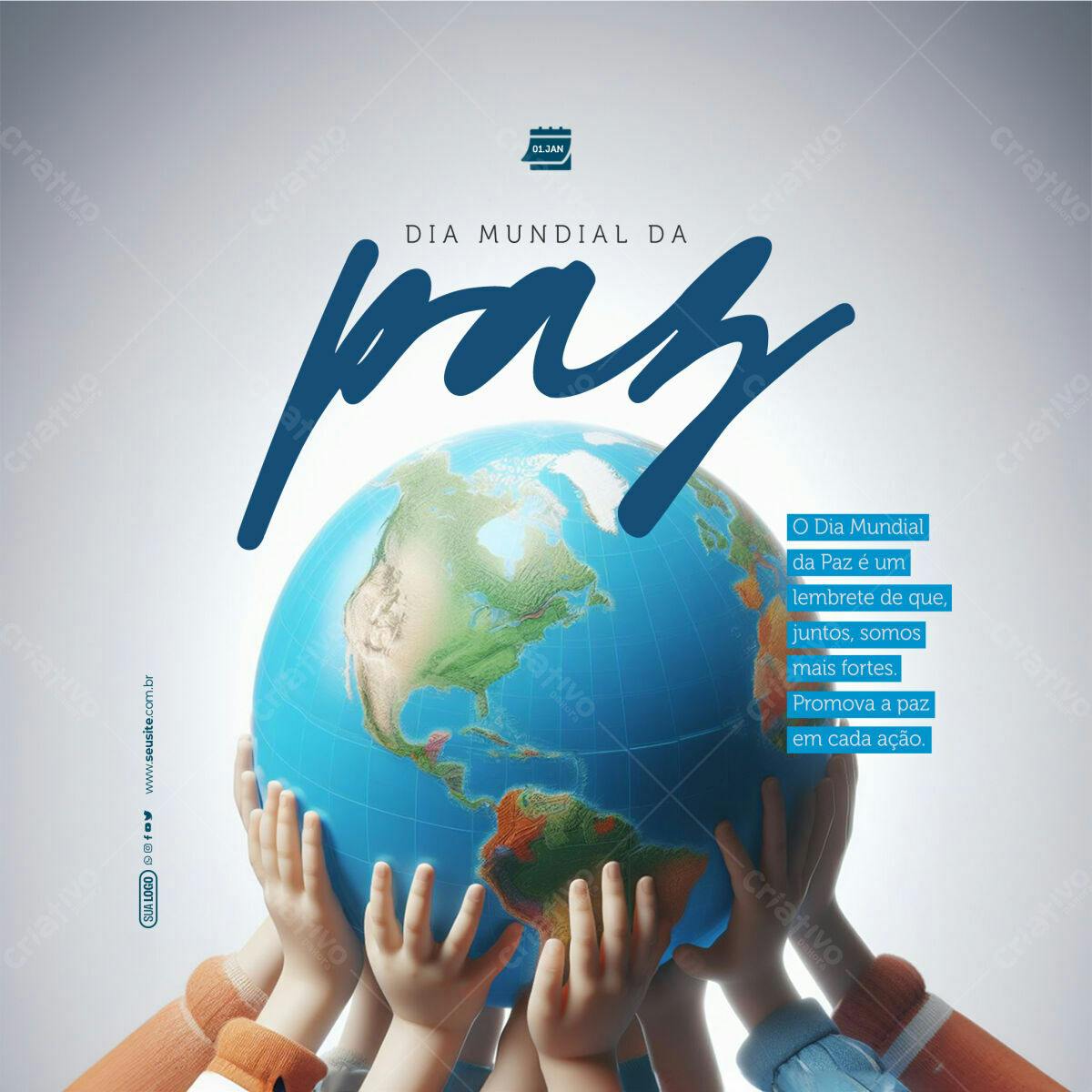 Flyer Dia Mundial da Paz PSD Editável