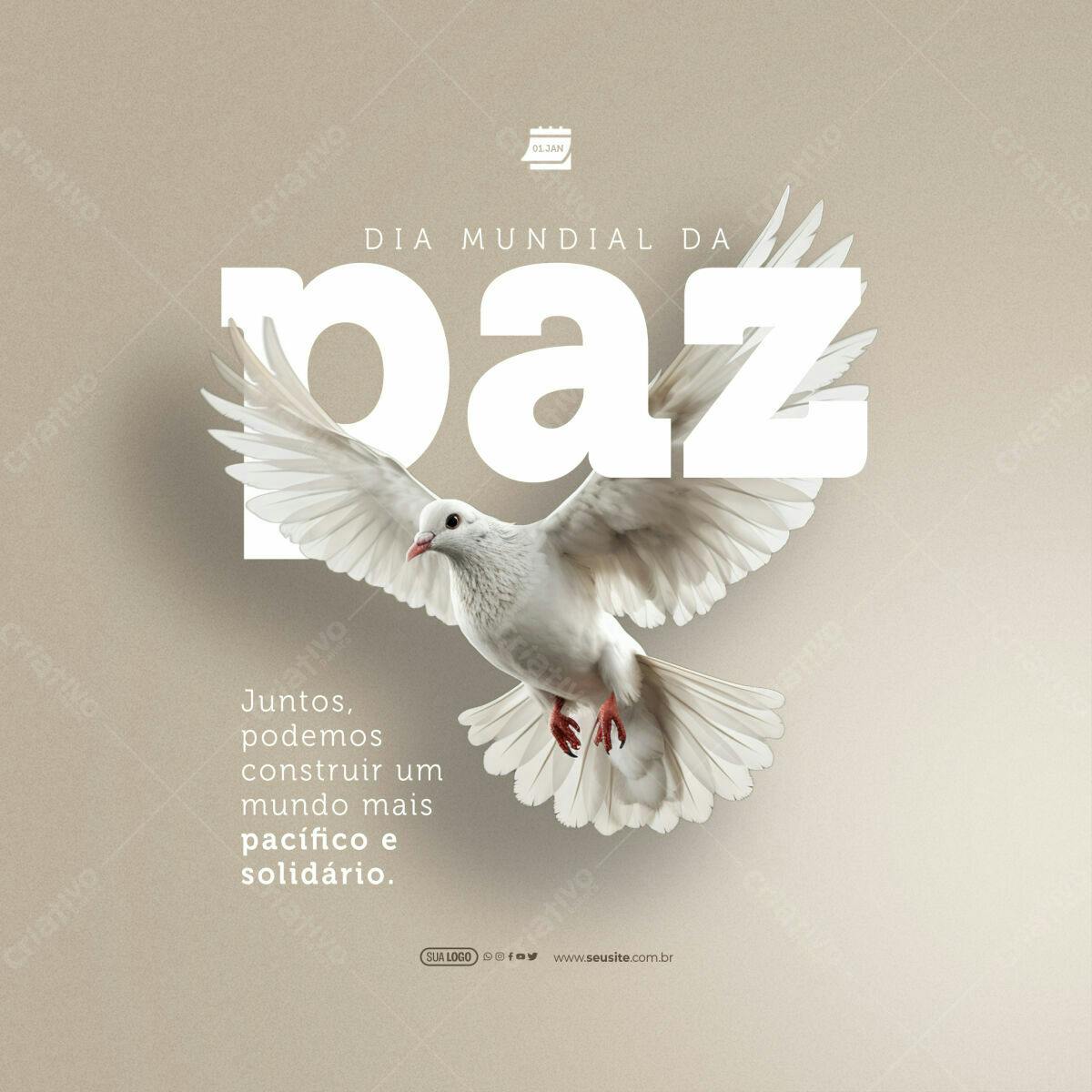 Flyer Dia Mundial da Paz PSD Editável