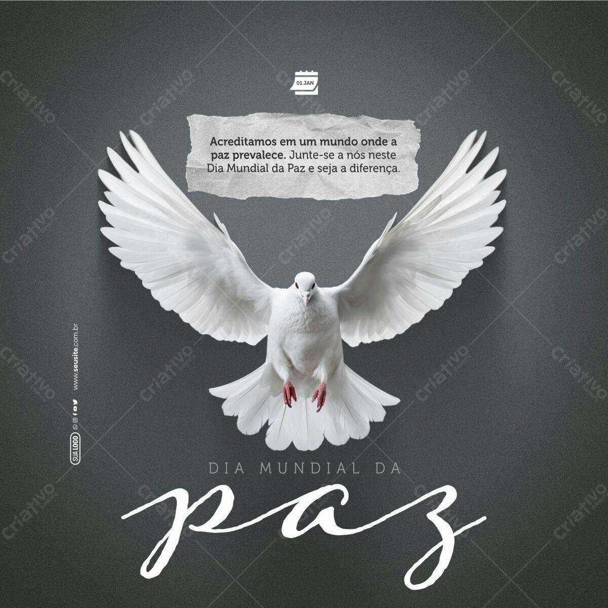Flyer Dia Mundial da Paz PSD Editável