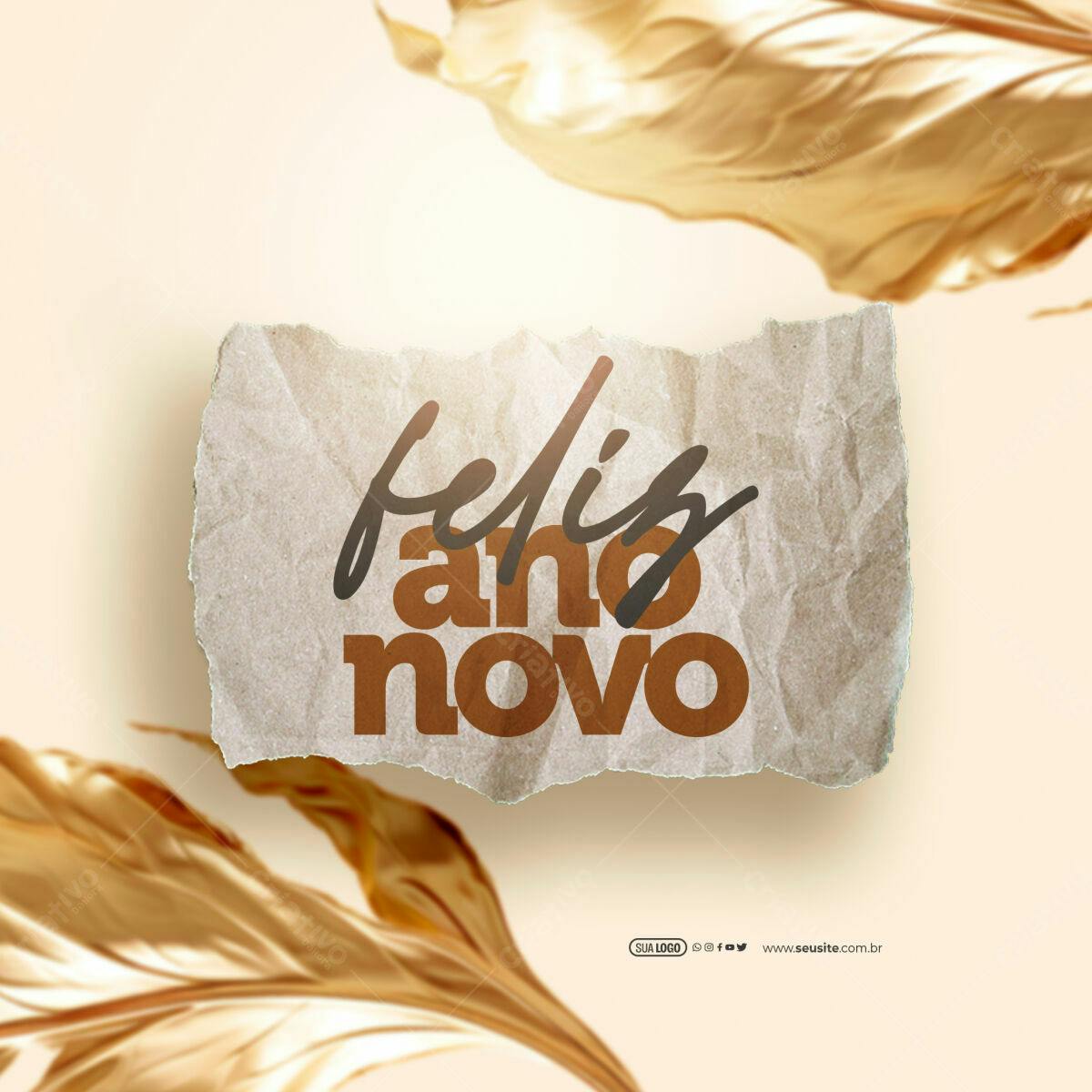 Postagem Feliz Ano Novo PSD Editável