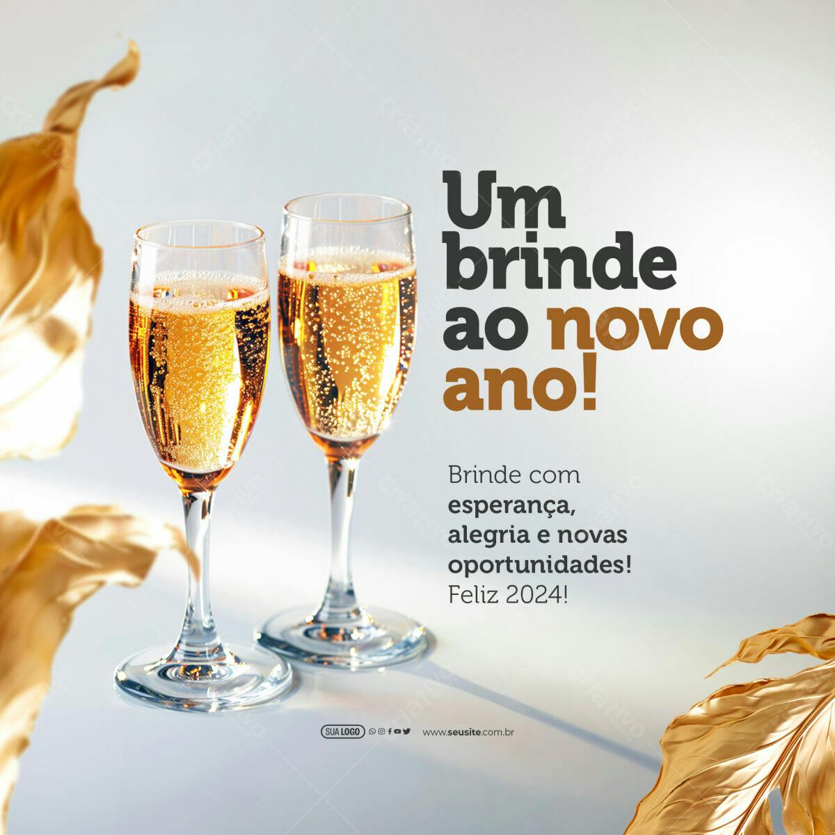Postagem de Ano Novo PSD Editável