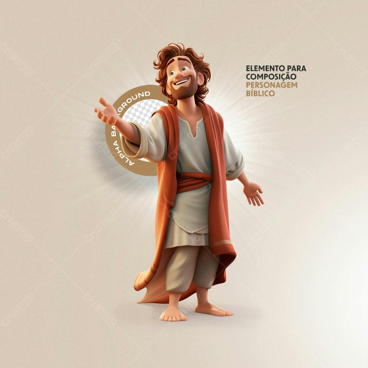 Personagem Bíblico Ilustrado PSD Editável