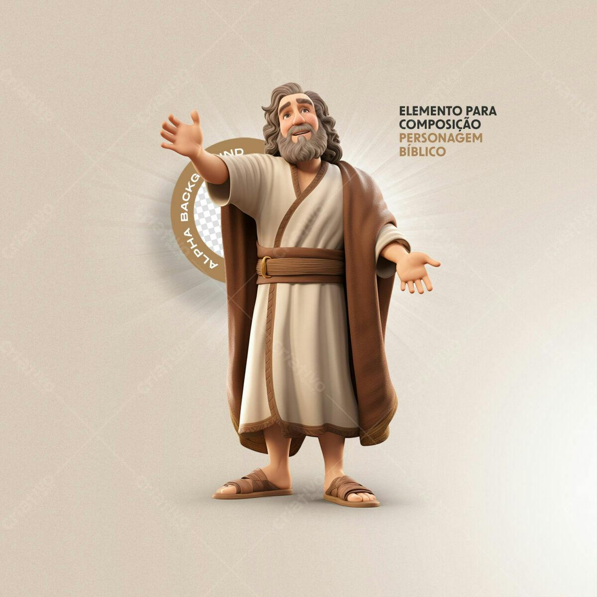 Personagem Bíblico para Ilustração PSD Editável