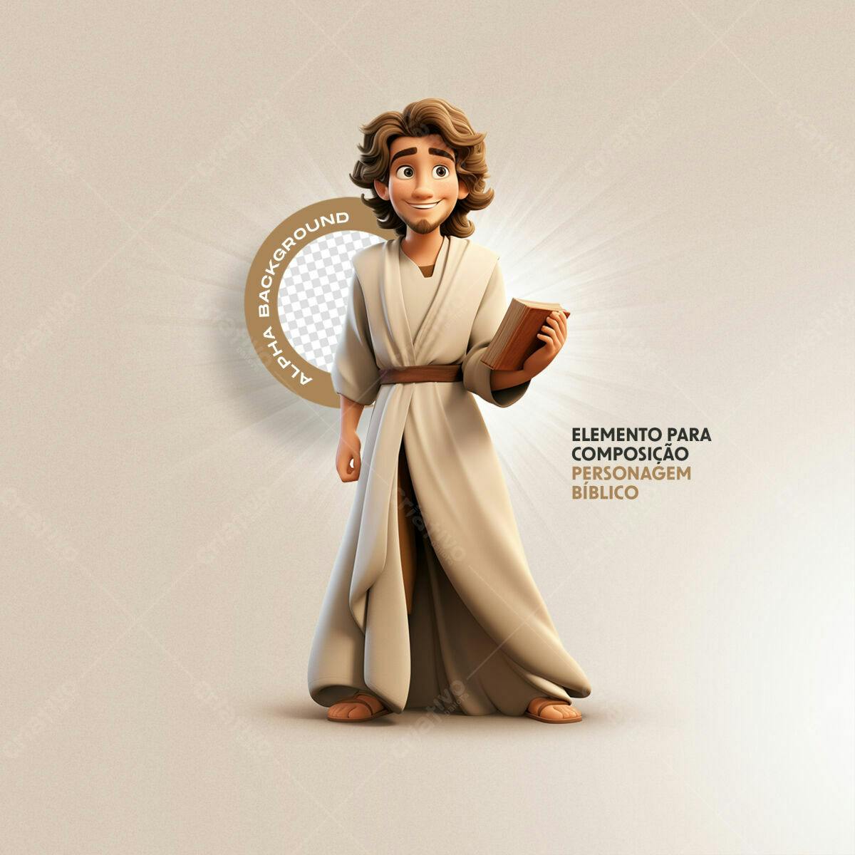 PSD Personagem Bíblico para Ilustrações Religiosas