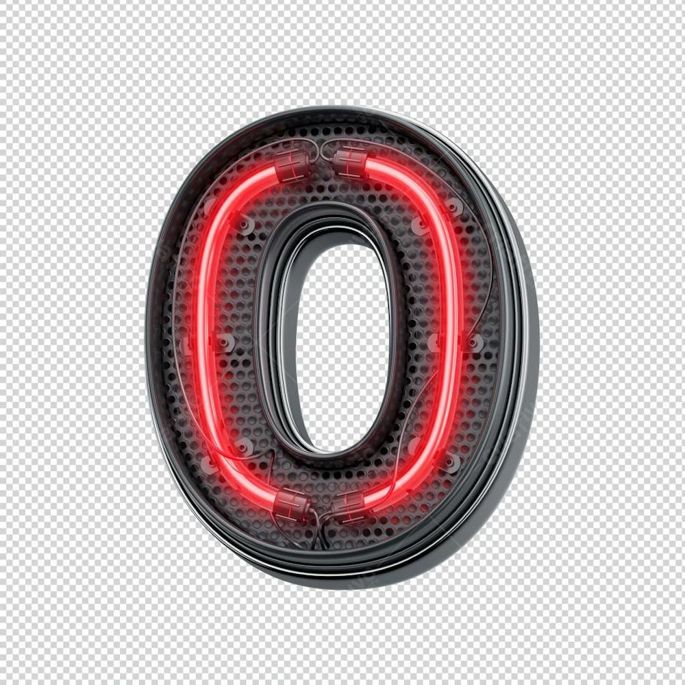 Asset 3D - Número 0 Zero Neon