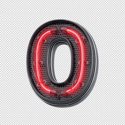 Asset 3D - Número 0 Zero Neon
