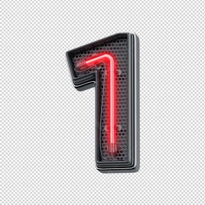  Asset 3D - Número 1 Um Neon