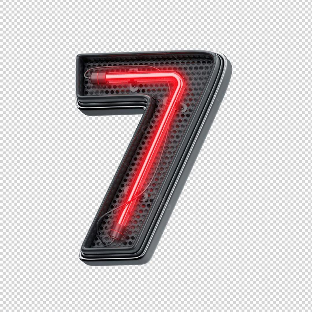 Icone Neon Número 7 PNG com fundo transparente