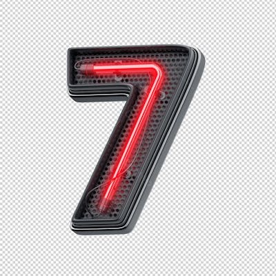Asset 3D - Número 7 Sete Neon