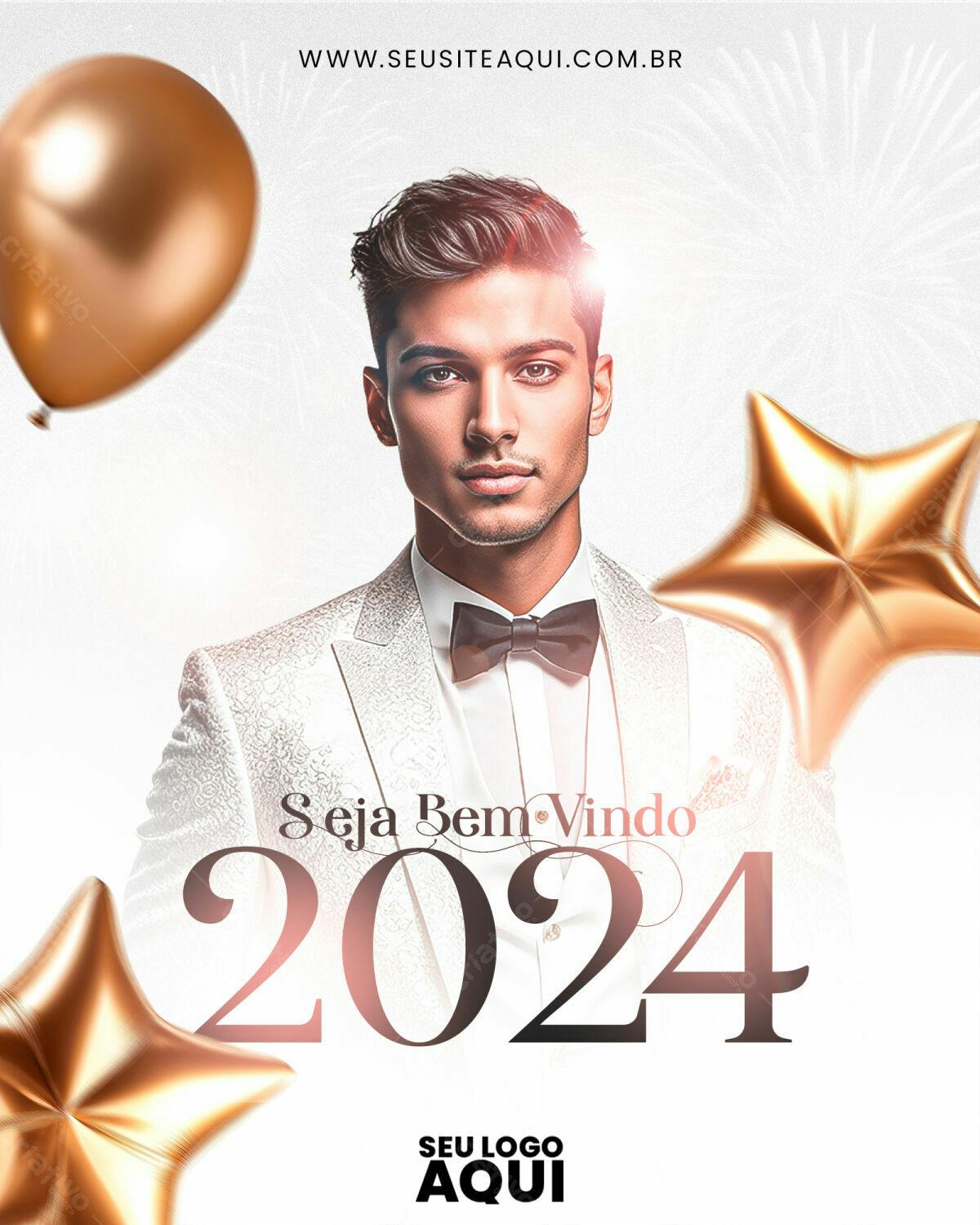 Flyer Ano Novo 2024 PSD Editável
