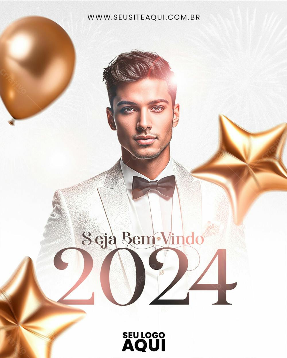 FEED | SEJA BEM VINDO JANEIRO | BEM VINDO 2024 | FELIZ ANO NOVO| PSD EDITÁVEL