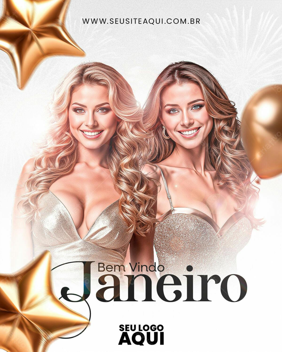 Flyer Bem Vindo Janeiro PSD Editável