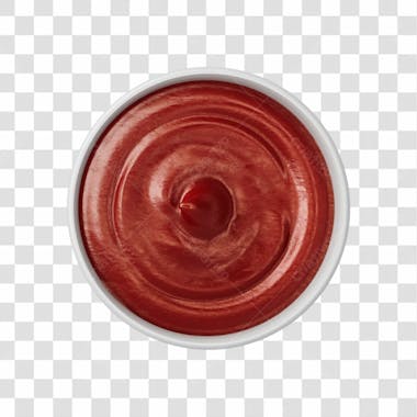 Pote molho ketchup em 3d visualização topo