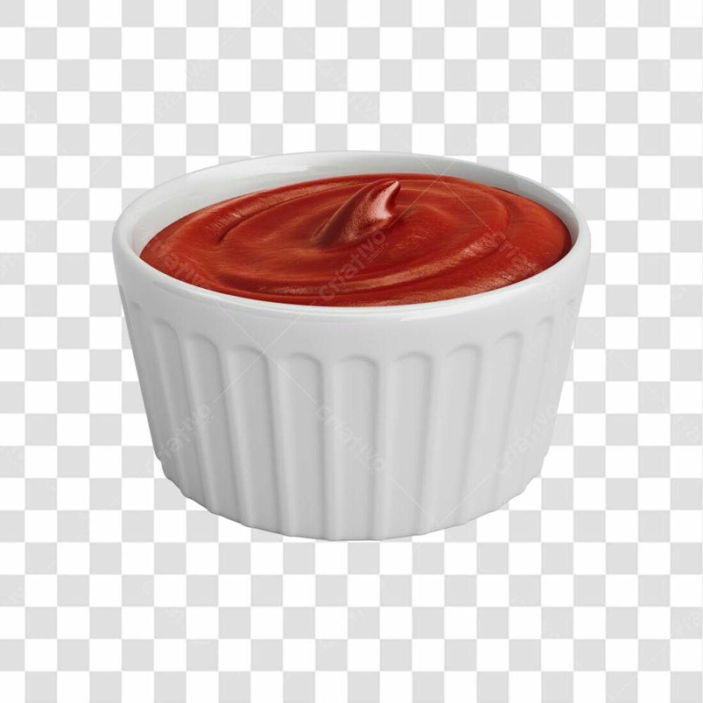 Pote Molho Ketchup Em 3D Visualização Frente