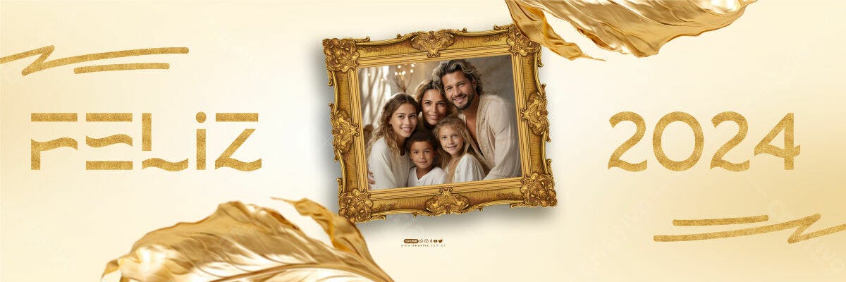 Banner Feliz Ano Novo 2024 PSD Editável