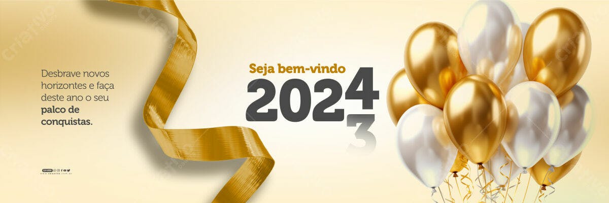 Banner Ano Novo 2024 PSD Editável