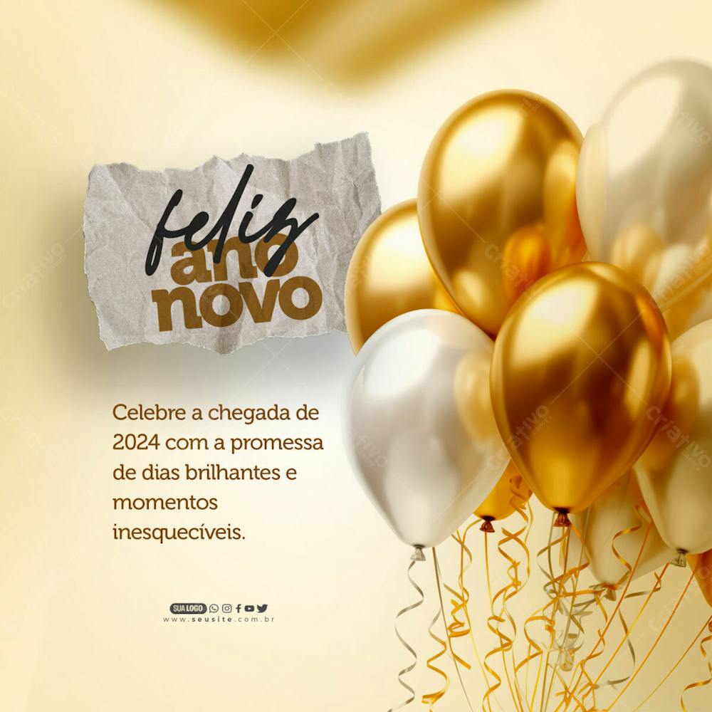 Social Media   Feliz Ano Novo   Celebre A Chegada De 2024