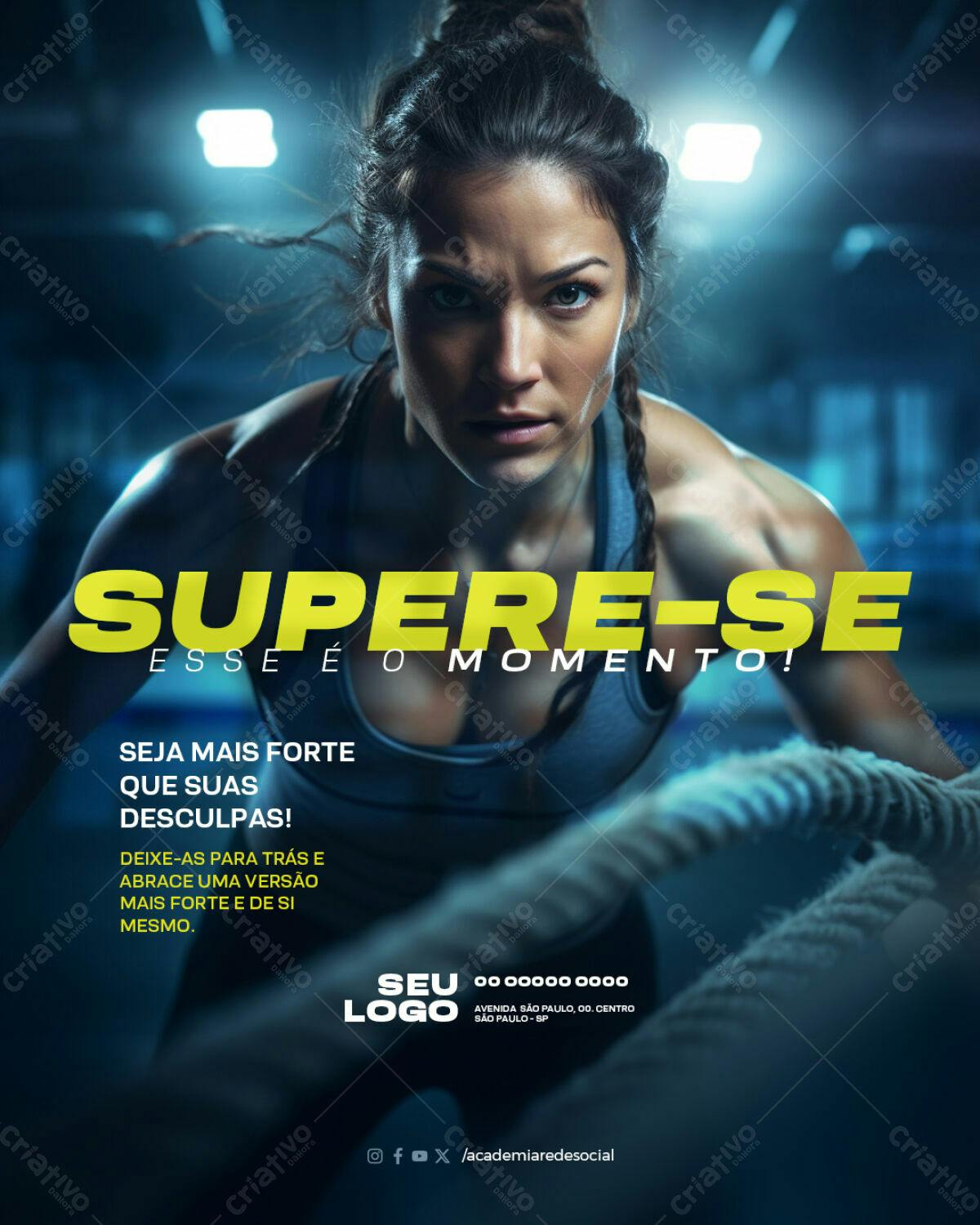Poster Motivacional Academia PSD Editável