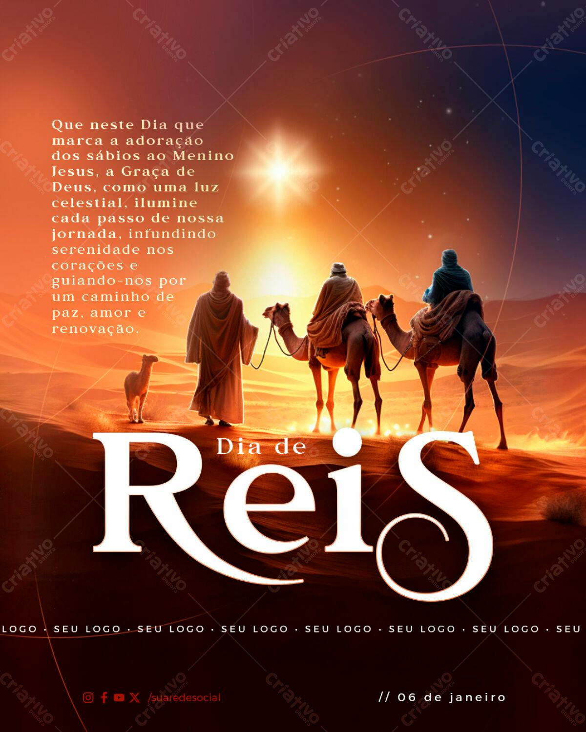 Flyer Dia de Reis PSD Editável