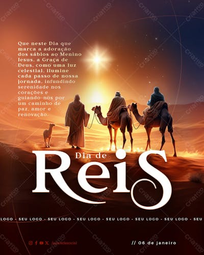 Feed Religião Dia De Reis Psd Editável