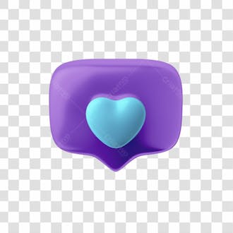 Balão de notificação de like roxo com azul png posição 3