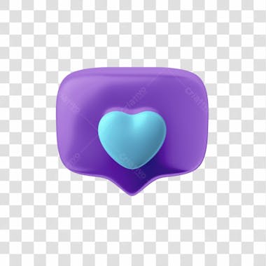 Balão de notificação de like roxo com azul png posição 3