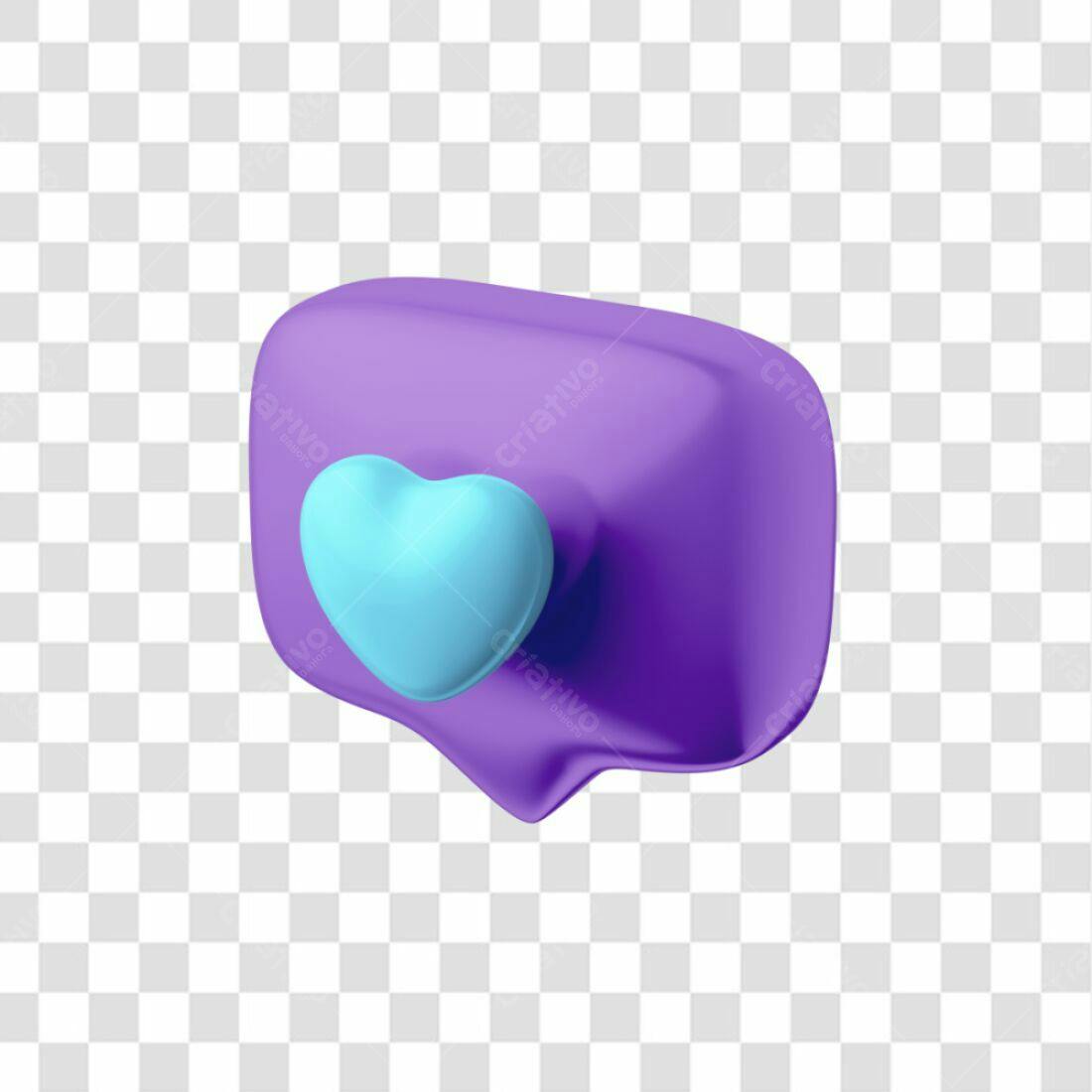 Icone de Curtida Roxo e Azul PNG com fundo transparente
