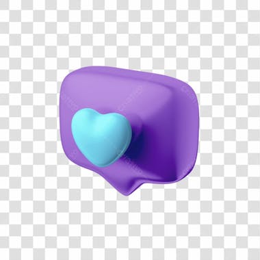 Balão de notificação de like roxo com azul png posição 4