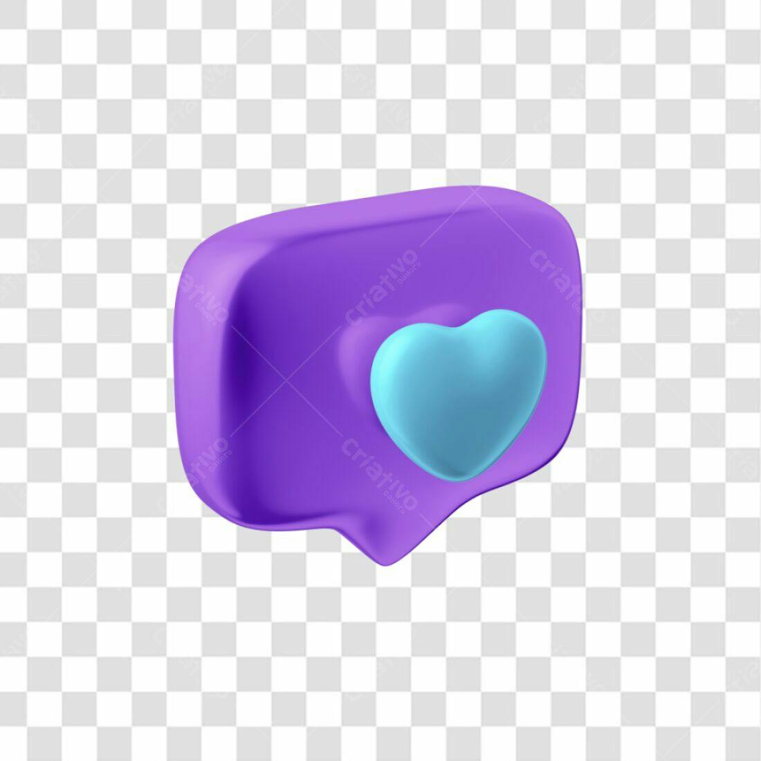 Icone de Curtida em Balão Roxo e Azul PNG com fundo transparente