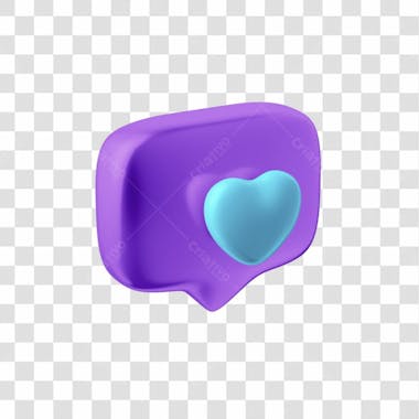 Balão de notificação de like roxo com azul png posição 5