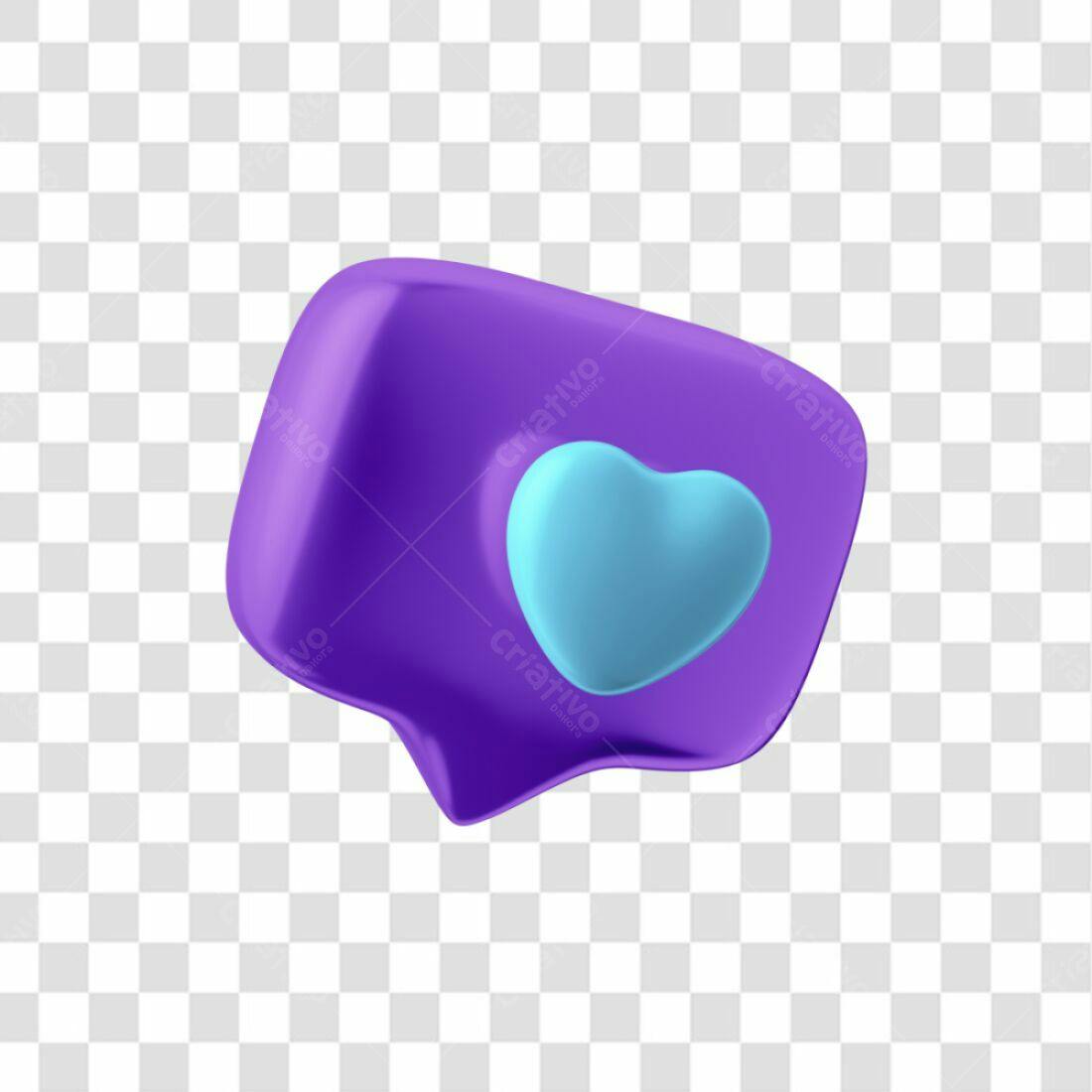 Icone Curtida Roxo e Azul PNG com fundo transparente