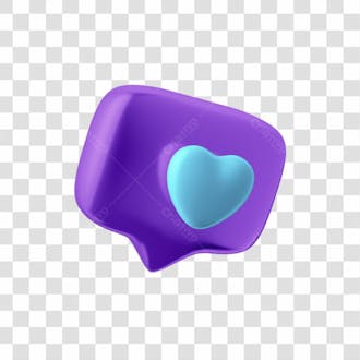 Balão de notificação de like roxo com azul png posição 6