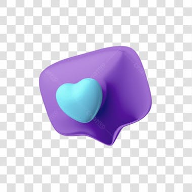 Balão de notificação de like roxo com azul png posição 7