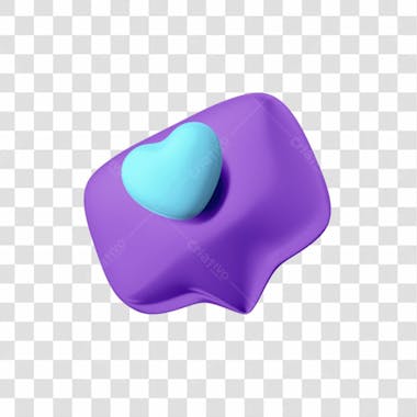 Balão de notificação de like roxo com azul png posição 8