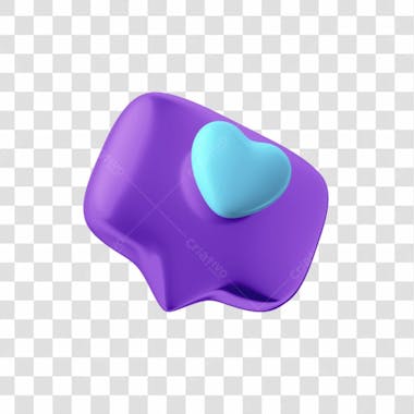 Balão de notificação de like roxo com azul png posição 9