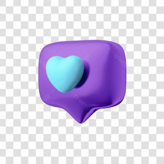 Balão de notificação de like roxo com azul png posição 10