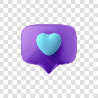 Balão de notificação de like roxo com azul png posição 11