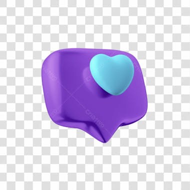 Balão de notificação de like roxo com azul png posição 1