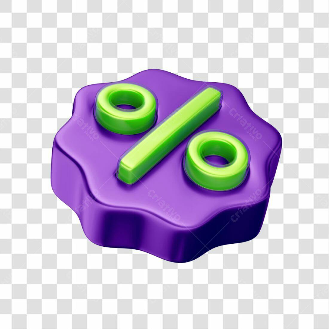 Icone Desconto Roxo e Verde PNG com fundo transparente