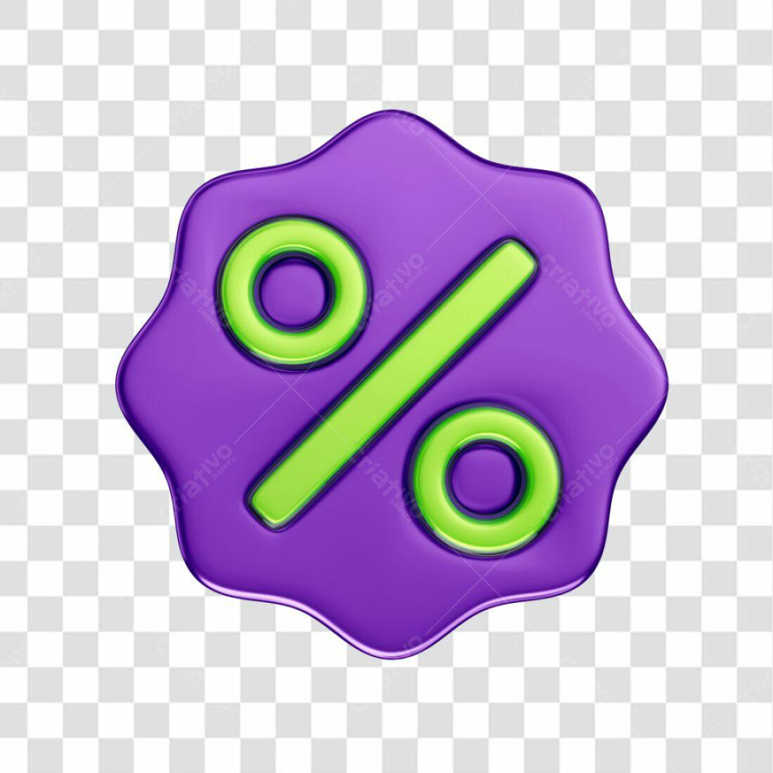 Icone Desconto Roxo e Verde PNG com fundo transparente