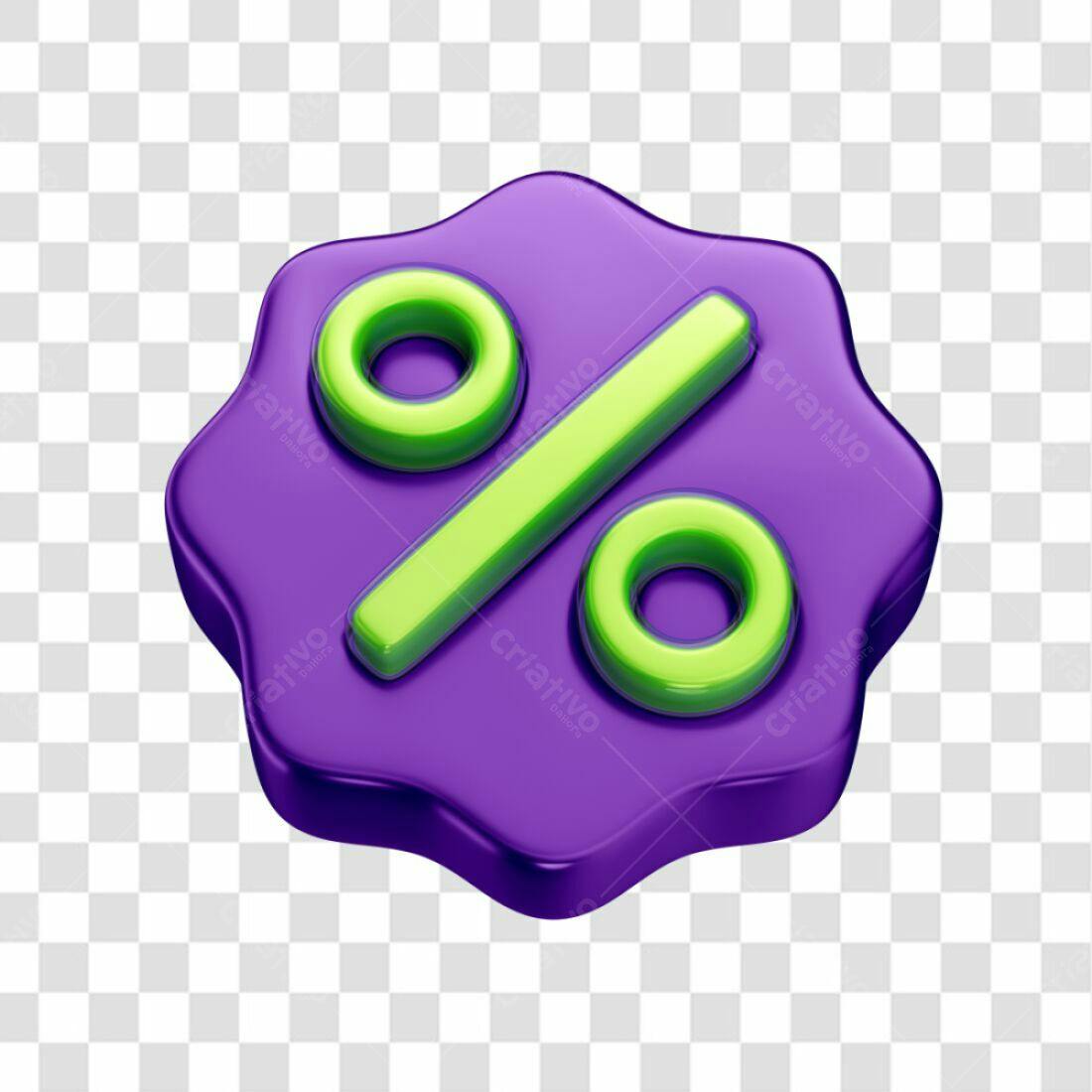 Icone Desconto Roxo e Verde PNG com fundo transparente