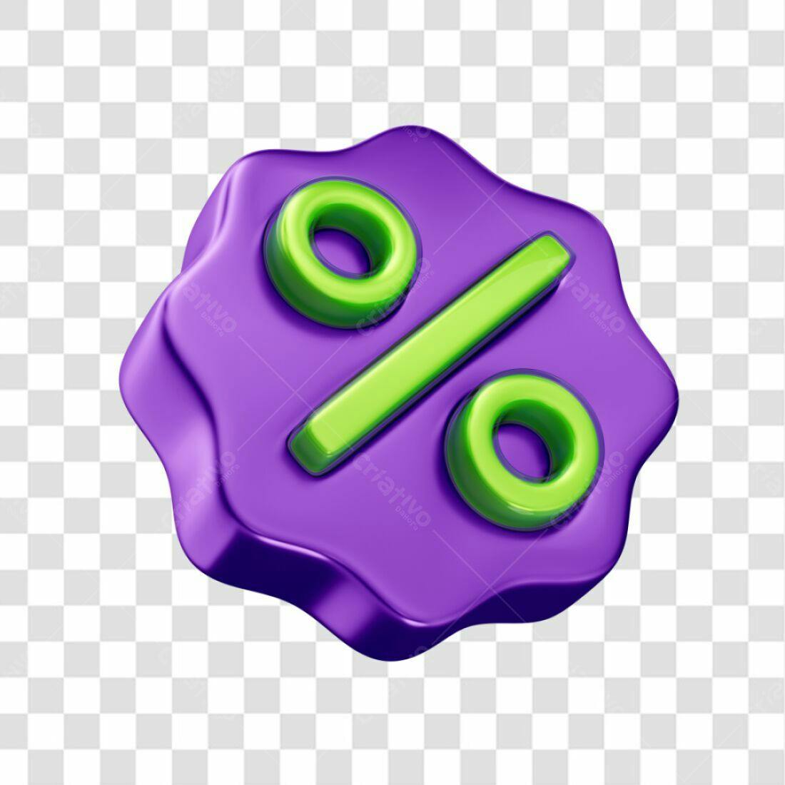 Icone Desconto Roxo e Verde PNG com fundo transparente