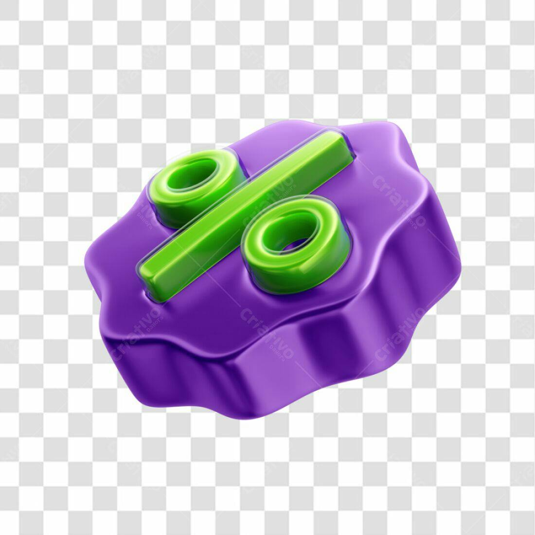 Icone Desconto Roxo e Verde PNG com fundo transparente