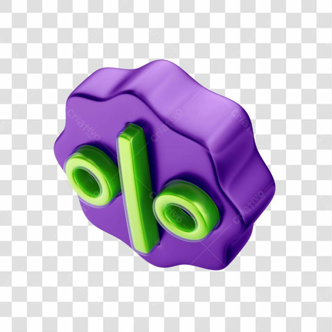 Icone Desconto Roxo e Verde PNG com fundo transparente