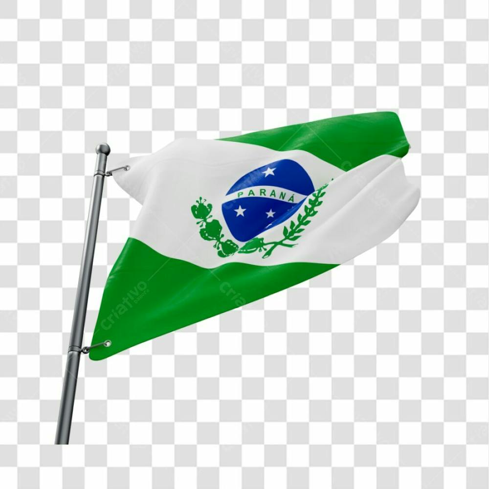 Bandeira Estado Paraná Em 3D Fundo Transparente