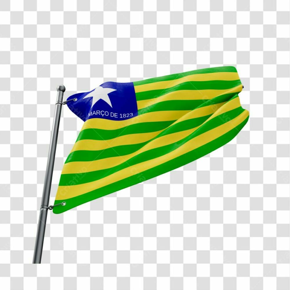 Bandeira Estado Piauí Em 3D Fundo Transparente