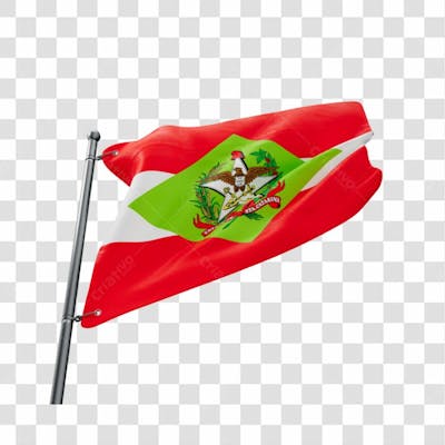 Bandeira Estado Santa Catarina Em 3D Fundo Transparente